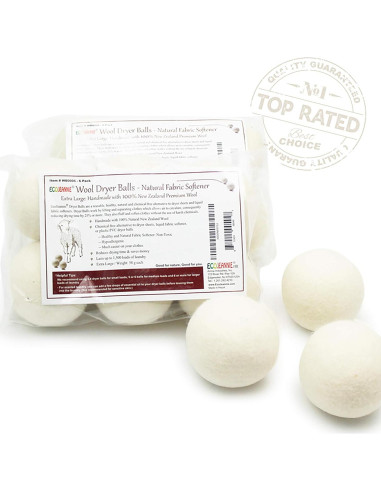 Bolas de Secado de Lana Ecojeannie - 6 Piezas XL Ecológicas