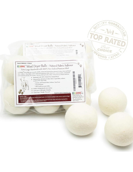 Bolas de Secado de Lana Ecojeannie - 6 Piezas XL Ecológicas