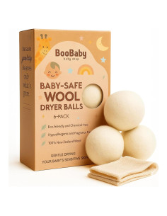 Bolas de Secado de Lana Boobaby - Paquete XL de 6 - Hipoalergénicas