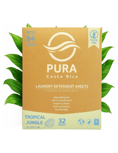Hojas de detergente hipoalergénicas PURA Selva Tropical - 64 cargas