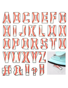 Outus Letras de Transferencia de Calor 372 Pcs Béisbol 3.8 cm