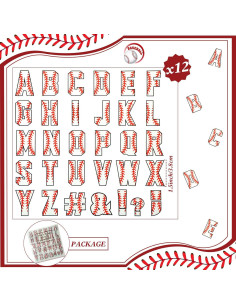 Outus Letras de Transferencia de Calor 372 Pcs Béisbol 3.8 cm 2