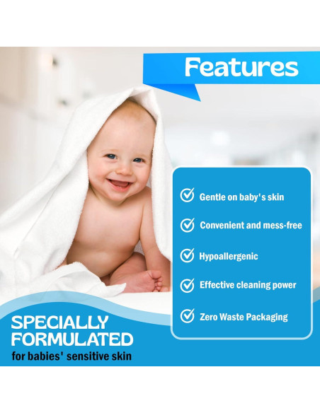 Hojas de detergente para lavandería bebés Hudson 80 cargas