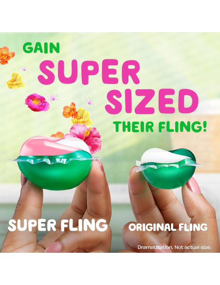 Detergente para Ropa Gain Super Flings 45 Cápsulas Hibisco Hula