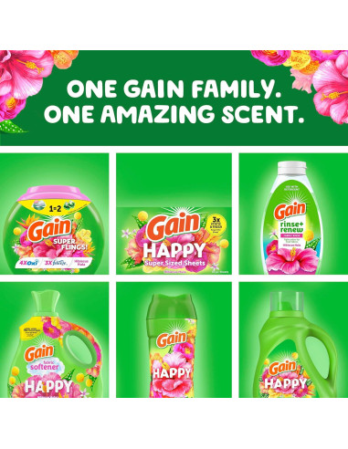 Detergente para Ropa Gain Super Flings 45 Cápsulas Hibisco Hula