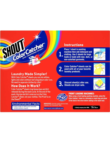 Hojas Capturadoras de Color Shout - 24 Unidades para Lavado Mixto
