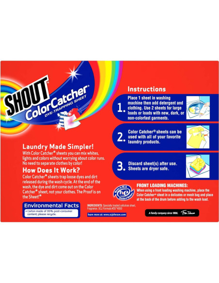 Hojas Capturadoras de Color Shout - 24 Unidades para Lavado Mixto