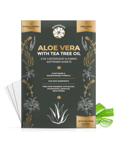 Hojas de Lavandería Ecológicas Basmawash 50 Unidades 2 en 1