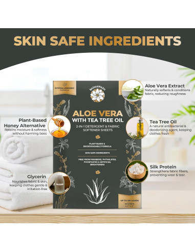 Hojas de Lavandería Ecológicas Basmawash 50 Unidades 2 en 1