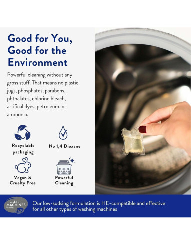 Cápsulas de detergente hipoalergénicas The Clean People 96 unidades - Aroma fresco