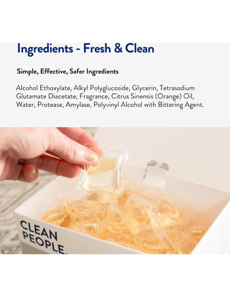 Cápsulas de detergente hipoalergénicas The Clean People 96 unidades - Aroma fresco