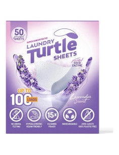 Hojas de Detergente de Lavandería Tortuga - 50 Cargas, Lavanda