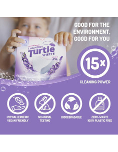 Hojas de Detergente de Lavandería Tortuga - 50 Cargas, Lavanda 2