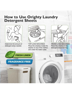 Hojas de detergente para ropa Orighty 60 unidades aroma lino 2