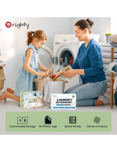 Hojas de detergente para ropa Orighty 60 unidades aroma lino