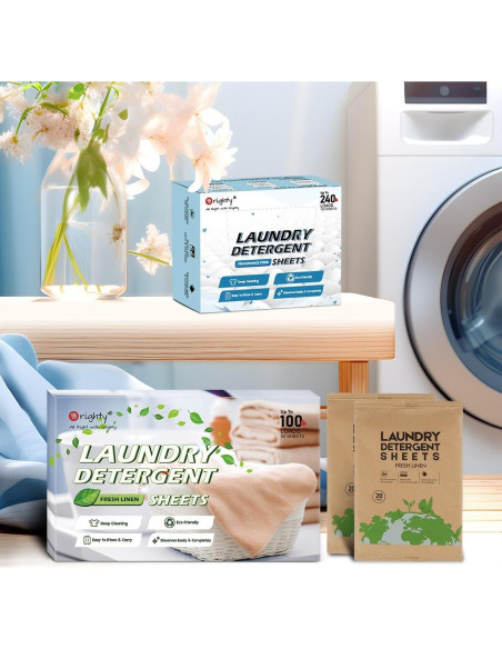 Hojas de detergente para ropa Orighty 60 unidades aroma lino