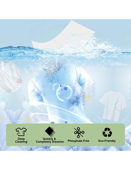 Hojas de detergente para ropa Orighty 60 unidades aroma lino