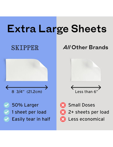 Hojas de Detergente para Ropa Skipper - 120 Hojas (240 Cargas) - Flor de Naranja