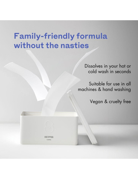 Hojas de Detergente para Ropa Skipper - 120 Hojas (240 Cargas) - Flor de Naranja