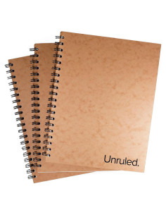 Cuaderno Espiral Unruled Blanco Sin Rayas 70 Hojas 26.7x20.3cm