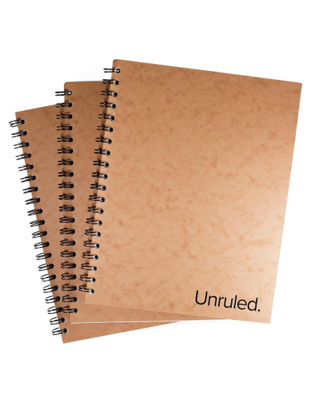 Cuaderno Espiral Unruled Blanco Sin Rayas 70 Hojas 26.7x20.3cm