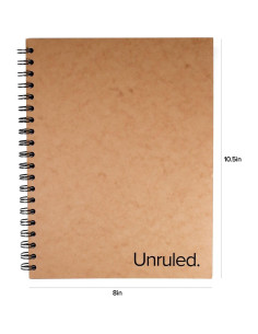 Cuaderno Espiral Unruled Blanco Sin Rayas 70 Hojas 26.7x20.3cm 2