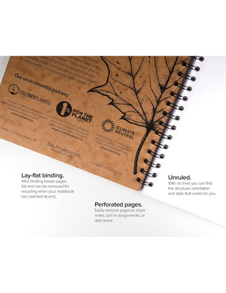 Cuaderno Espiral Unruled Blanco Sin Rayas 70 Hojas 26.7x20.3cm