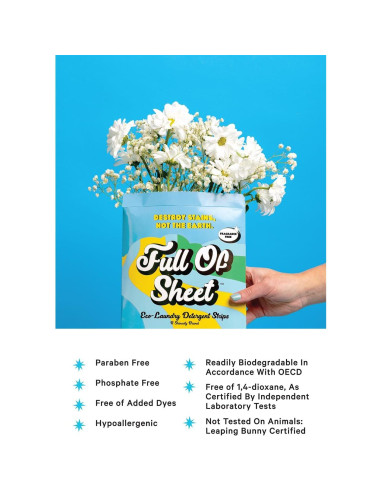 Tiras de Detergente Ecológico Shinesty - 30 Cargas Sin Fragancia