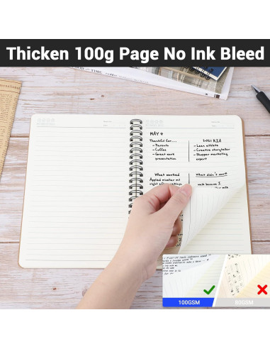 Cuaderno Espiral Rayado EUSOAR A5 Kraft 3 Paquetes 120 Páginas