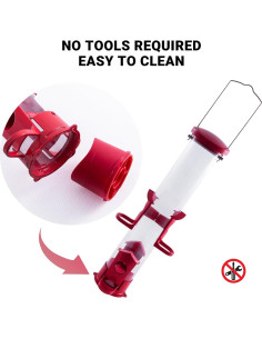 Comedero de Tubo para Aves Skaithee Metal 1 kg Rojo Antiroedores 2