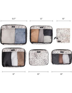 Set de Cubos de Empaque Jadyn 6 Piezas para Viaje - Manchas de Guepardo 2