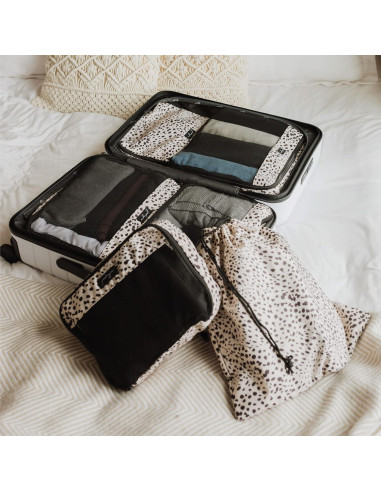 Set de Cubos de Empaque Jadyn 6 Piezas para Viaje - Manchas de Guepardo