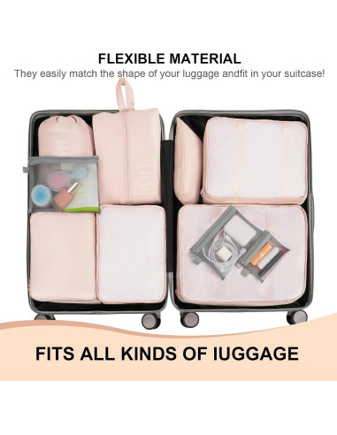 Set de 10 Cubos de Empaque para Viaje FACONSI - Organizador de Maleta