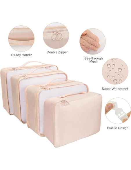 Set de 10 Cubos de Empaque para Viaje FACONSI - Organizador de Maleta