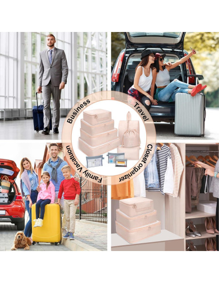 Set de 10 Cubos de Empaque para Viaje FACONSI - Organizador de Maleta