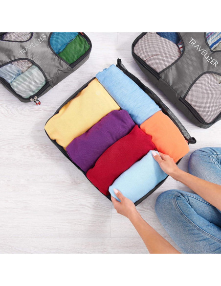 Cubos de Empaque para Viaje Travelizer 5 Piezas Gris