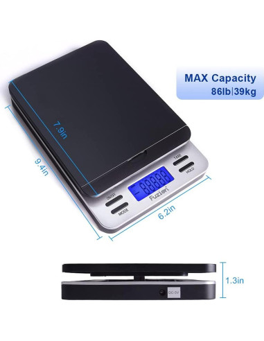 Báscula Postal Digital Fuzion 39 kg con Función Tara y Retención