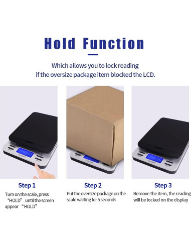 Báscula Postal Digital Fuzion 39 kg con Función Tara y Retención