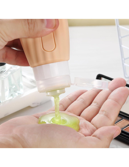 Botellas de Viaje Silicona 3oz Aprobadas por TSA - 4 Piezas