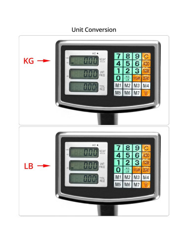 Báscula Postal Digital QWORK 300kg Plegable Acero 50.3x40cm