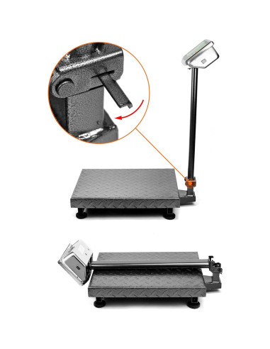 Báscula Postal Digital QWORK 300kg Plegable Acero 50.3x40cm