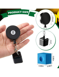 Set de Soporte y Tizas para Taco de Billar Wettarn - 2 Soportes y 8 Tizas 2