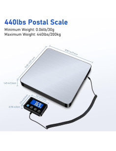 Báscula Digital RAOYAN 200kg Alta Precisión Acero Inoxidable 2