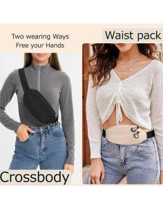 Bolsa de Cintura SUOSDEY Unisex Negra RFID Ajustable 135cm 2