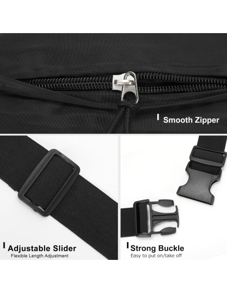 Bolsa de Cintura SUOSDEY Unisex Negra RFID Ajustable 135cm
