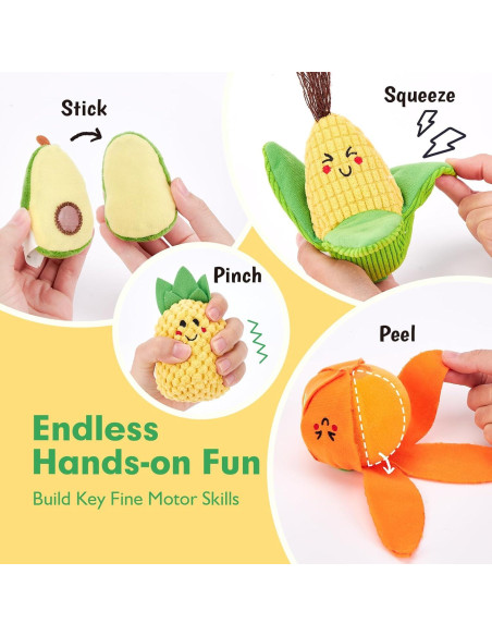 Juguetes Sensoriales Hahaland 16 Piezas Frutas y Verduras