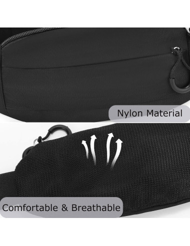 Bolsa de Cintura SUOSDEY Unisex Negra RFID Ajustable 135cm