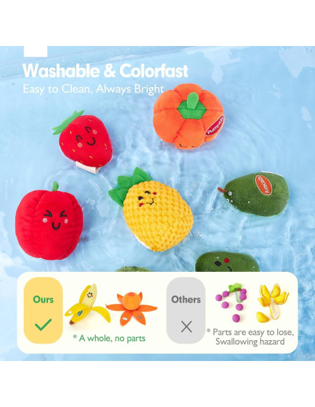 Juguetes Sensoriales Hahaland 16 Piezas Frutas y Verduras