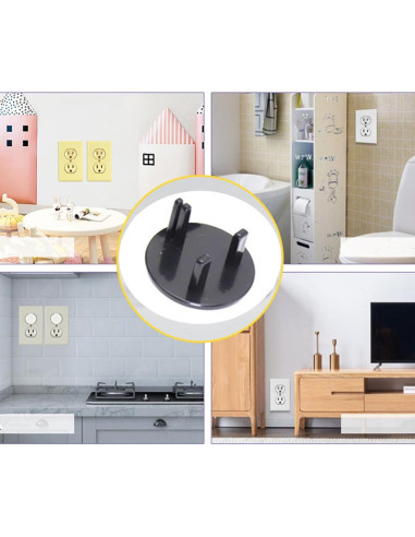 Cubierta de Enchufe a Prueba de Niños Garosa ABS Negra