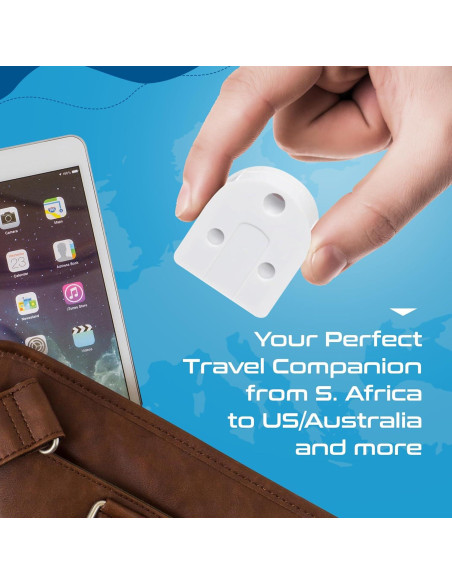 Adaptador de Enchufe Ceptics Sudáfrica a EE. UU. y Australia - Tipo M a A/I